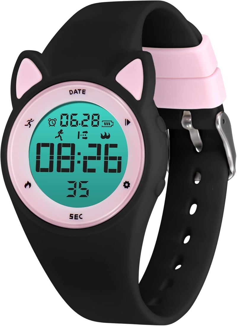 A ALPS Kids Watches for Girls Boys Digital Sport Watch with Step Counter Pedometer Vibration Alarm Clock, No App Waterproof Fitness Tracker Kids Watch Boys Girls Teens Students Ages 5-16 - Image 1